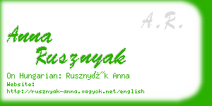 anna rusznyak business card